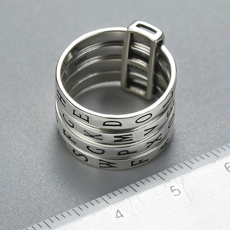 925 Sterling  Jewelry Rotatable Ring