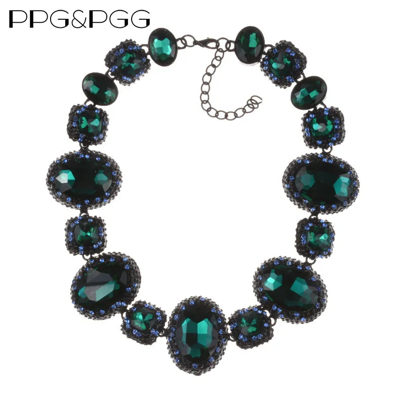 New Fashion Glass Crystal Indian Choker Necklace