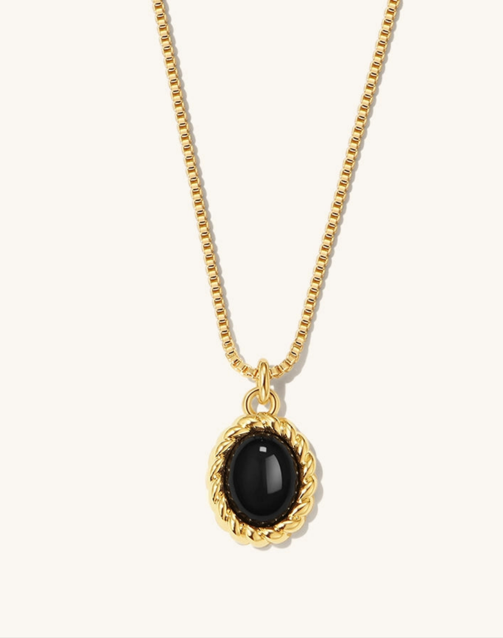 Onchic 18K Gold Plating Female Clavicle Chain Black Agate