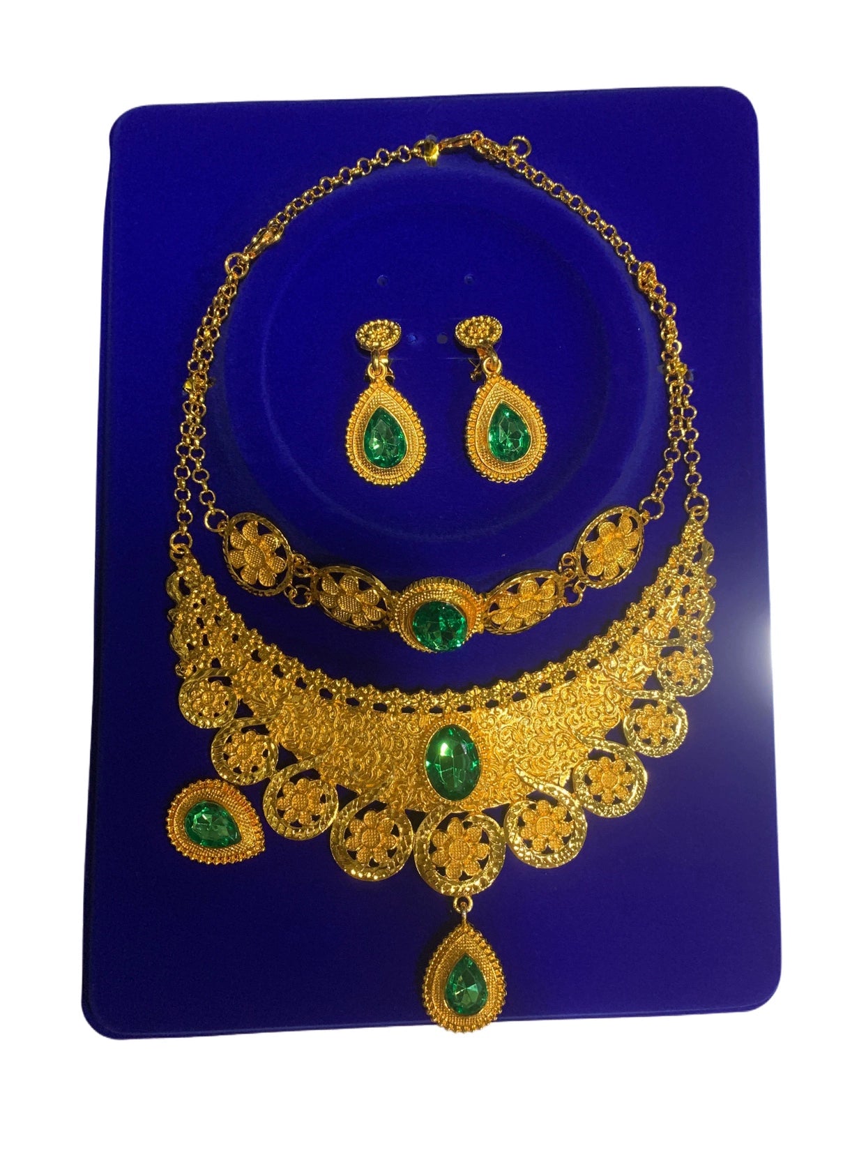 India New Arrival Fashion Sets K Gold-Plated Necklace Earring Bracelet Ring Thai Gold Exaggerated Jewelly