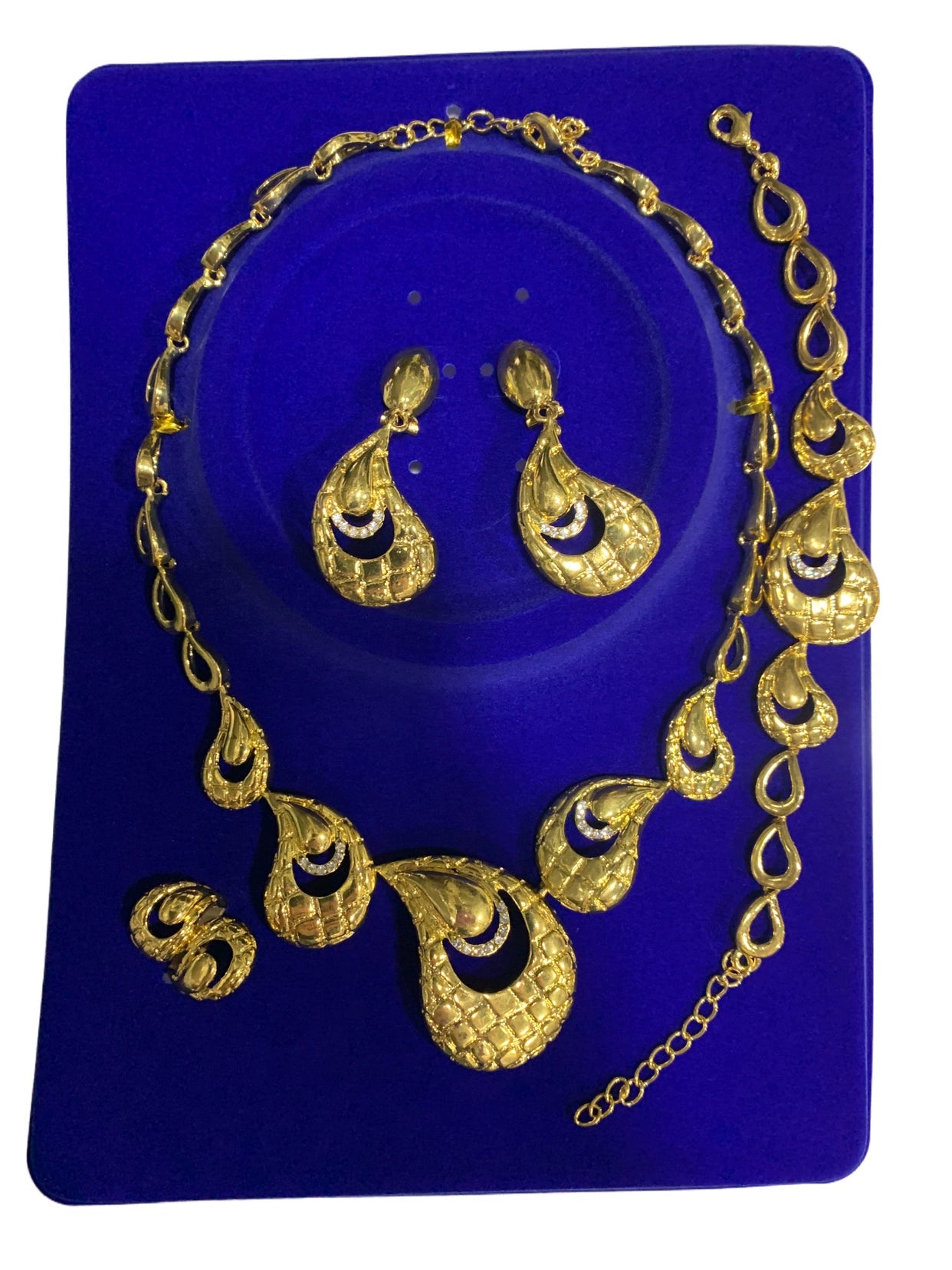 India New Arrival Fashion Sets K Gold-Plated Necklace Earring Bracelet Ring Thai Gold Exaggerated Jewelly