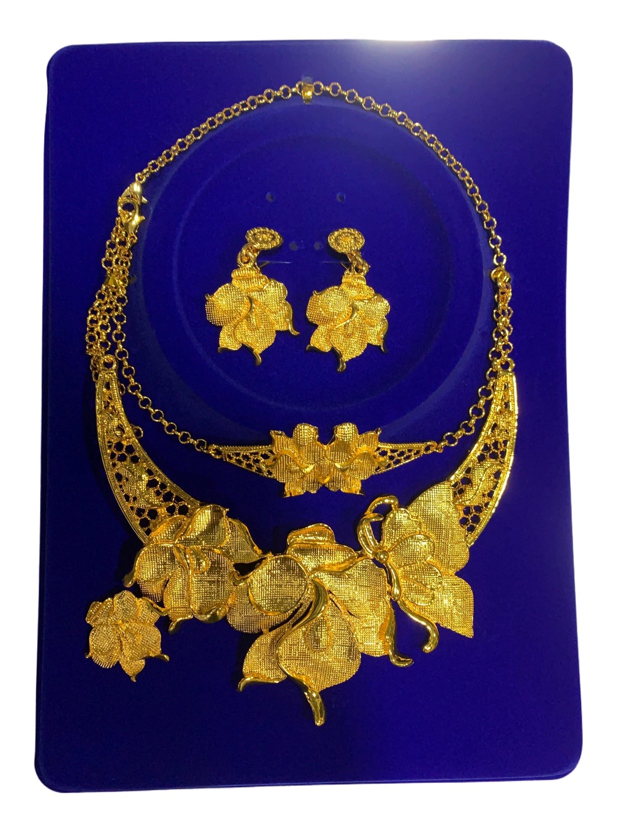 India New Arrival Fashion Sets K Gold-Plated Necklace Earring Bracelet Ring Thai Gold Exaggerated Jewelly