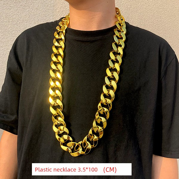 Props Super Thick Fake Gold Plastic Funny Chain