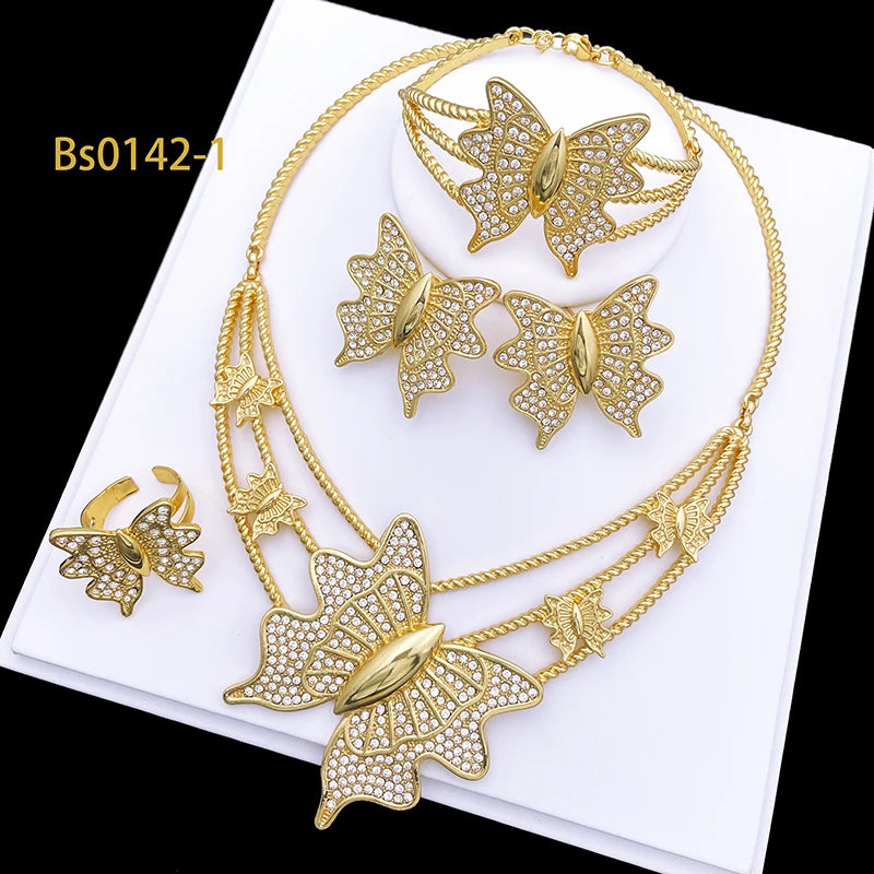 Elegant Butterfly Plated Set Jewelry