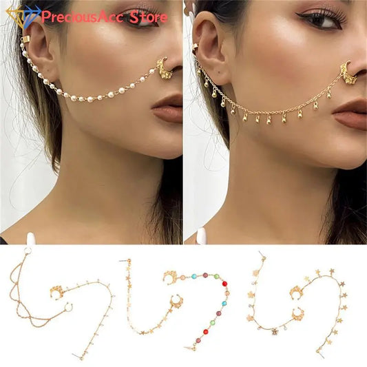 Chain Earring Nose Clip Piercing Jewelry