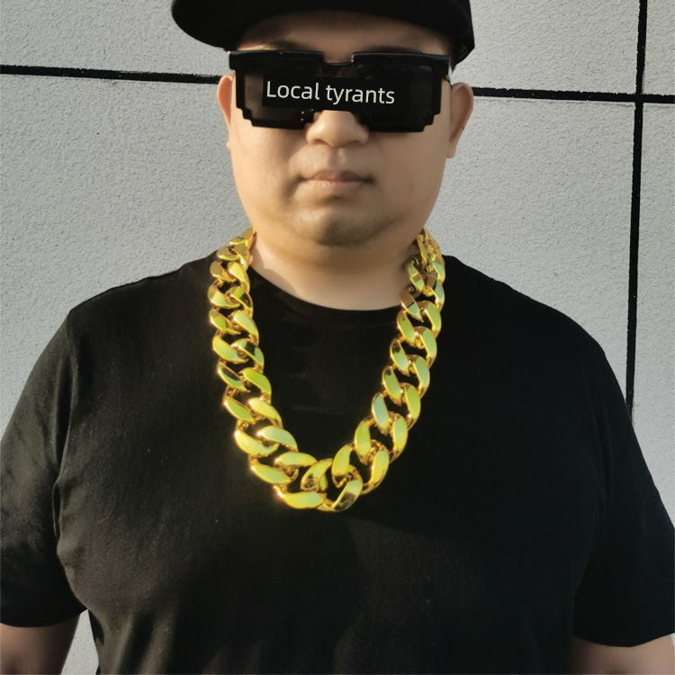 Props Super Thick Fake Gold Plastic Funny Chain