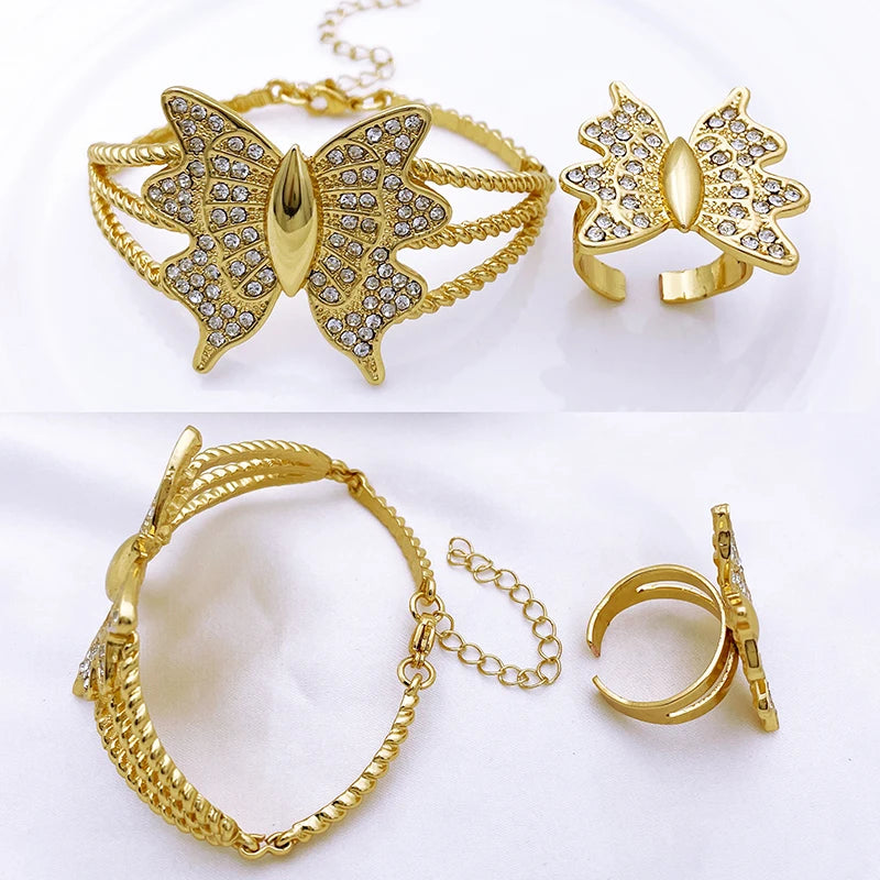 Elegant Butterfly Plated Set Jewelry