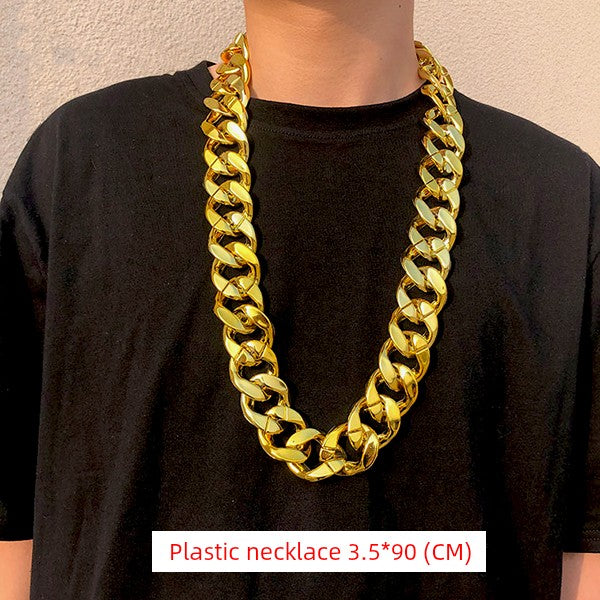 Props Super Thick Fake Gold Plastic Funny Chain