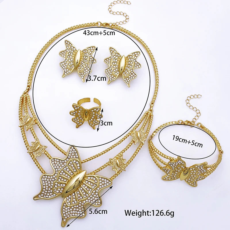 Elegant Butterfly Plated Set Jewelry