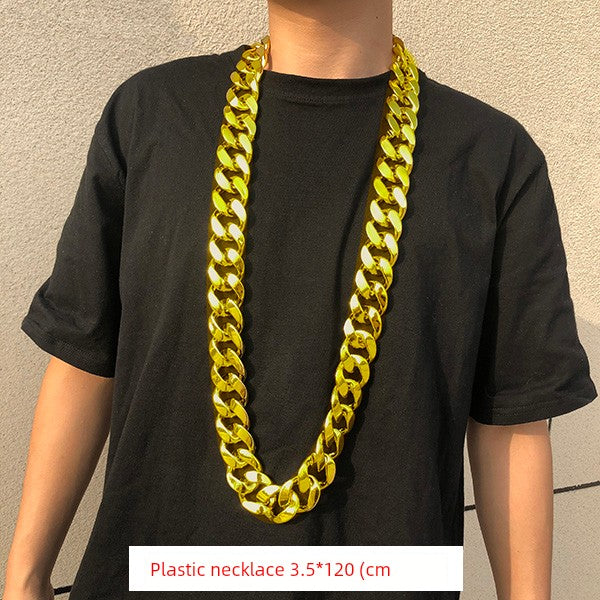 Props Super Thick Fake Gold Plastic Funny Chain