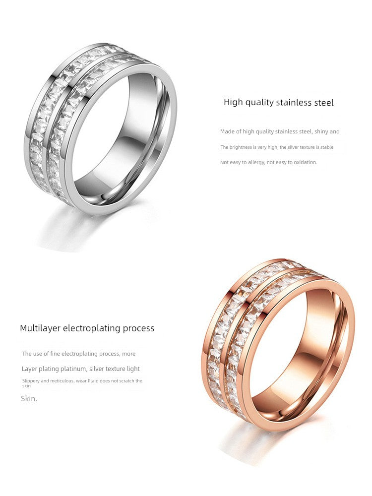 Niche Style Starry Women's Couple Cold Style Titanium Steel Ring