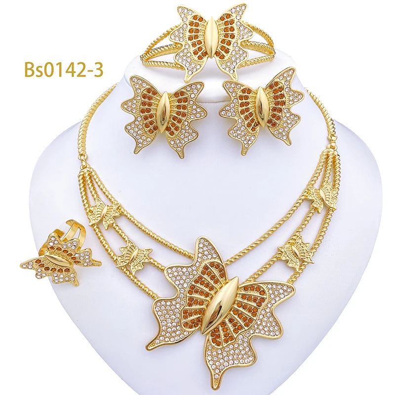 Elegant Butterfly Plated Set Jewelry