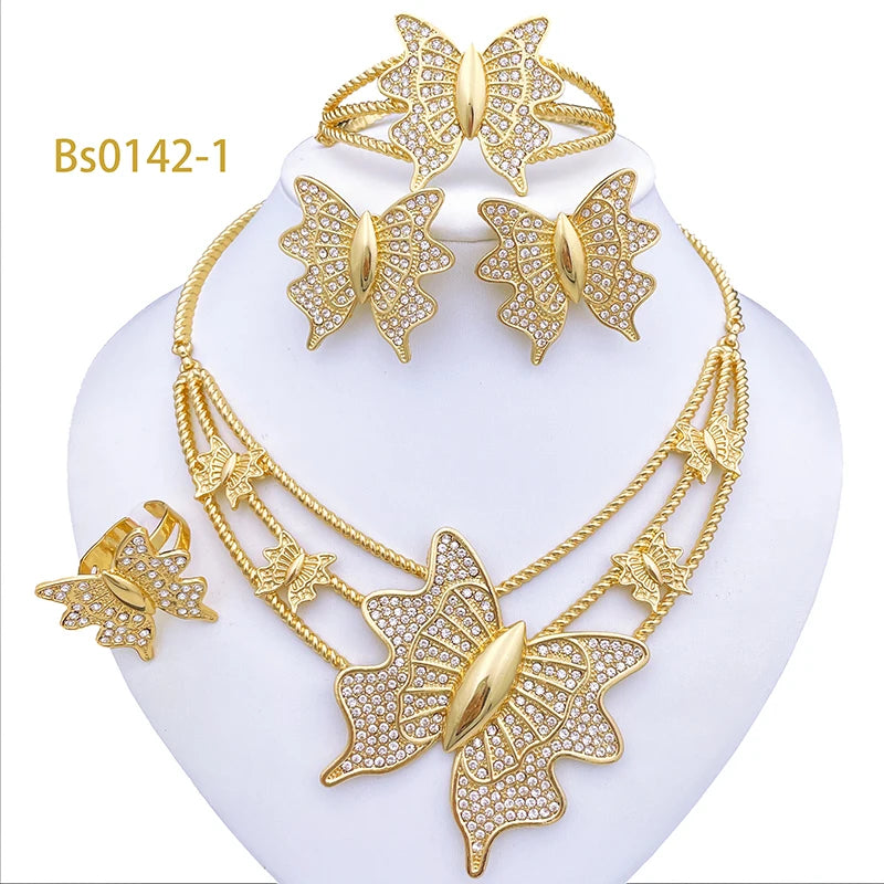 Elegant Butterfly Plated Set Jewelry