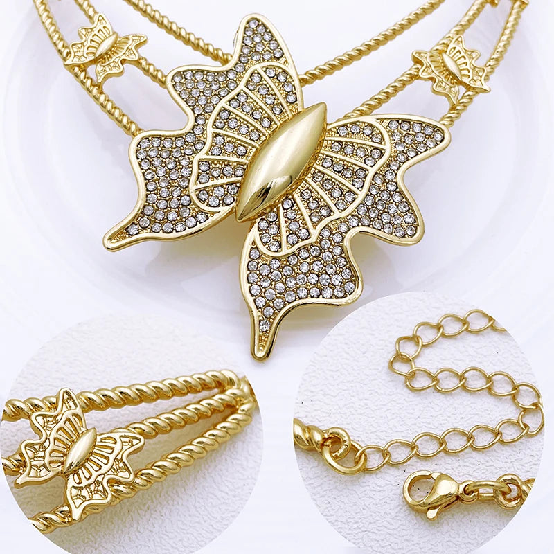 Elegant Butterfly Plated Set Jewelry