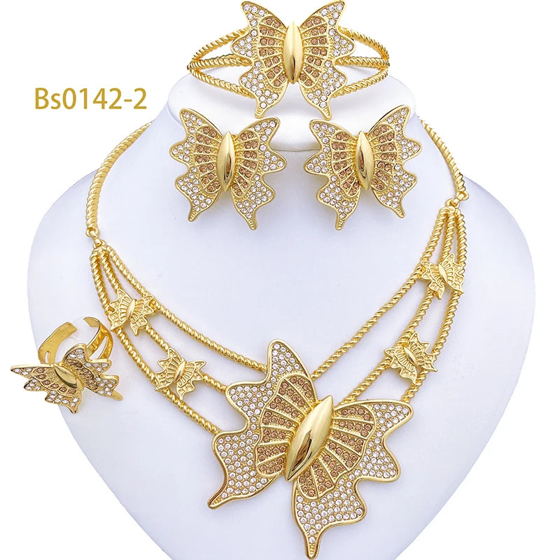 Elegant Butterfly Plated Set Jewelry