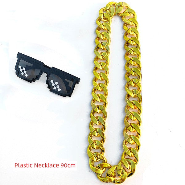 Props Super Thick Fake Gold Plastic Funny Chain