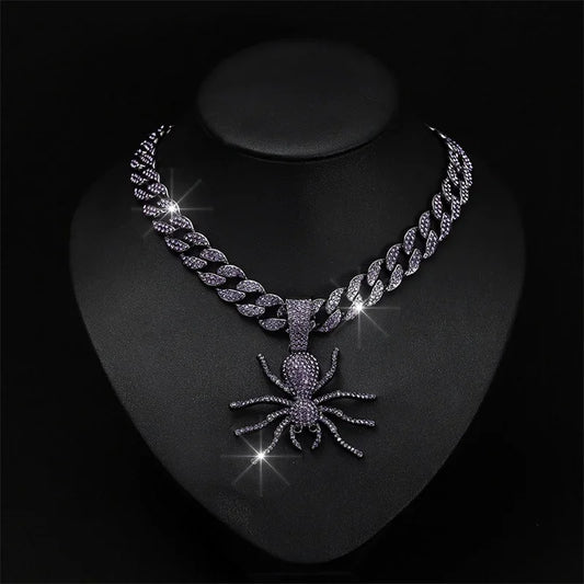 Crystal Spider Pendant Necklace