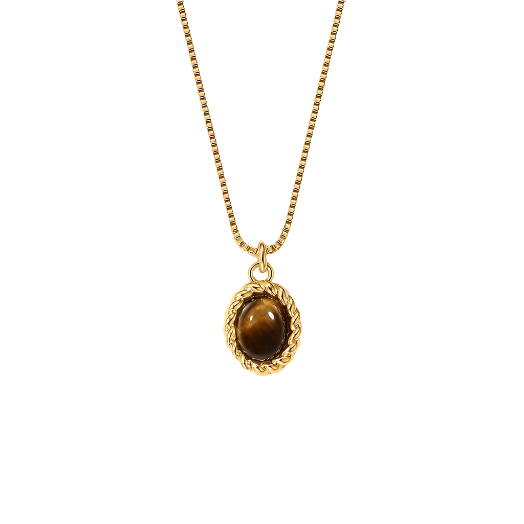 Onchic 18K Gold Plating Female Clavicle Chain Black Agate